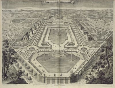 Ansicht des Schlosses und Parks von Marly, graviert von Sebastian Antoine (1687-1761), ca. 1715 von Pierre Lepautre